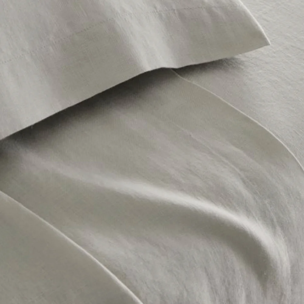 ❤️BUY 2 GET 1 FREE West Elm European Flax Linen,Full,Retail $269.00,Frost Grey